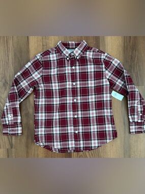 Old Navy Boys' Red Plaid Button-Down Shirt
